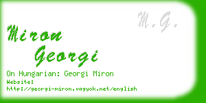 miron georgi business card
